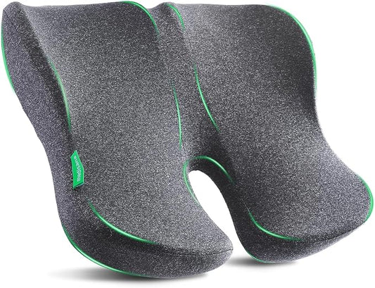 Seat Cushion, SC 150G Seat Cushions for Office Chairs, Car Seat, Wheelchair - Sciatica & Tailbone & Coccyx Pain Relief Pillow for Driver Sedentary People(Size:19.6 * 16.6 * 3.7 in-Grey)