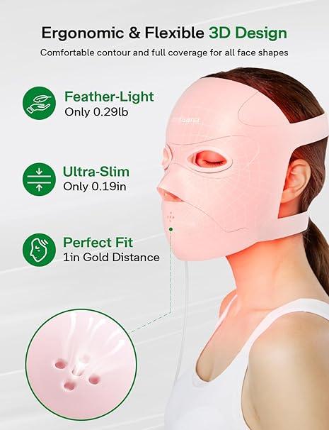 Medisana Red Light Therapy Face Mask with 3 Modes (850nm NIR) | LED Facial Mask for Anti-Aging, Acne & Skin Rejuvenation | Cordless 3D Fit, 336 LEDs, Rechargeable 5200mAh