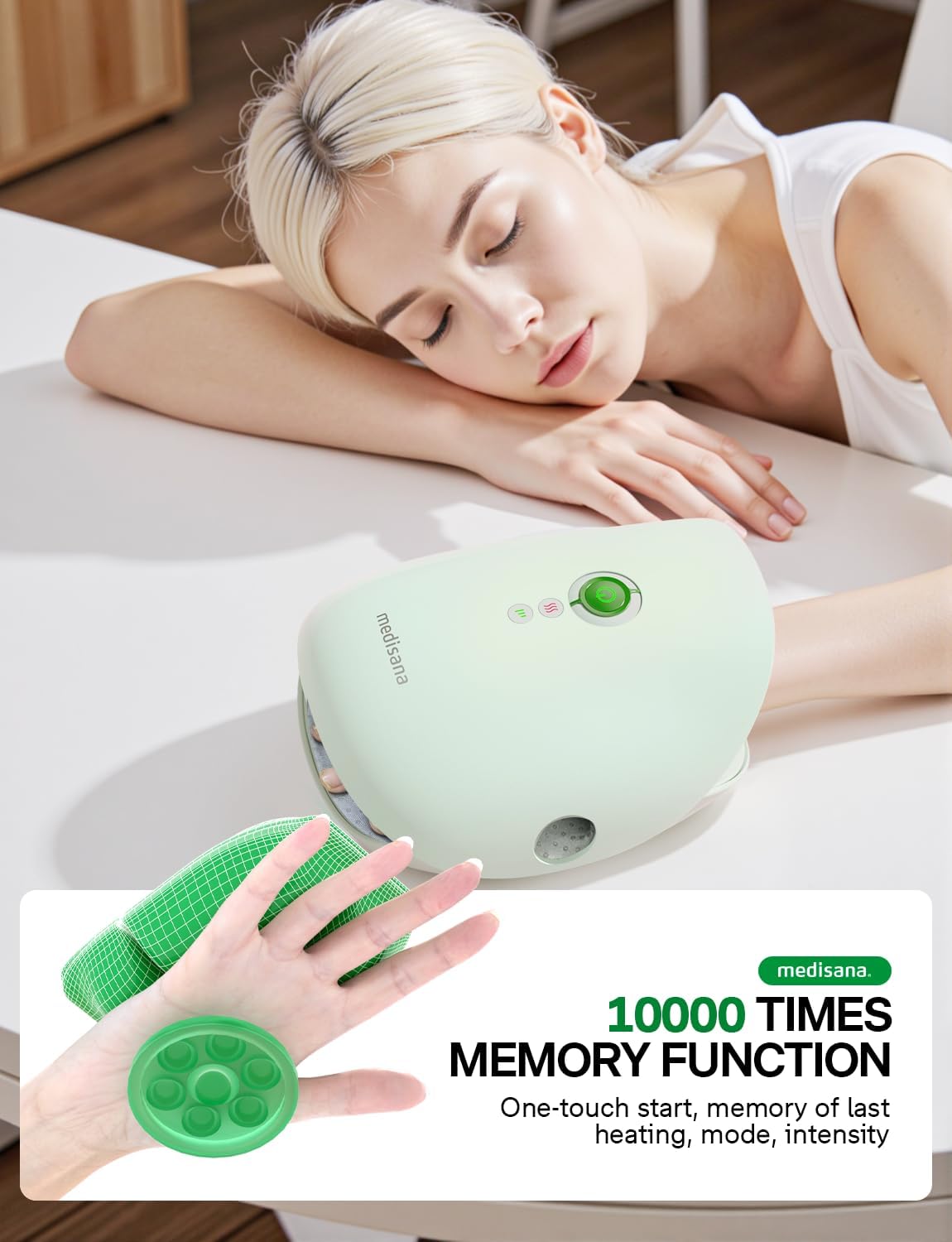 Medisana Hand Massager with Heat and Compression, Cordless Hand Massager for Arthritis and Carpal Tunnel Relief, Knuckle Stretching Massage,Birthday Gifts for Women