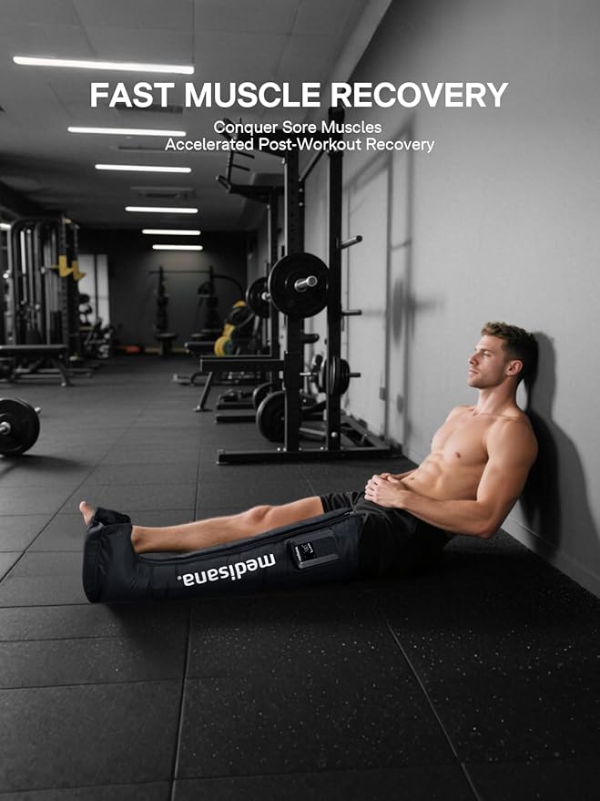 Leg Compression Massager System, Cordless Rechargeable Air Pressure Boot with Multi-Customize Modes, Intensities & Timer, Leg Compression for Circulation, Pain Relief, Recovery, 1 Pack