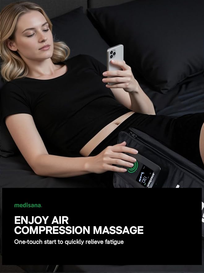 Leg Compression Massager System, Cordless Rechargeable Air Pressure Boot with Multi-Customize Modes, Intensities & Timer, Leg Compression for Circulation, Pain Relief, Recovery, 1 Pack