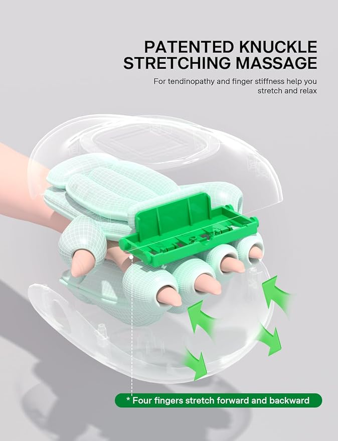 Medisana Hand Massager with Heat and Compression, Cordless Hand Massager for Arthritis and Carpal Tunnel Relief, Knuckle Stretching Massage,Birthday Gifts for Women or Men-White