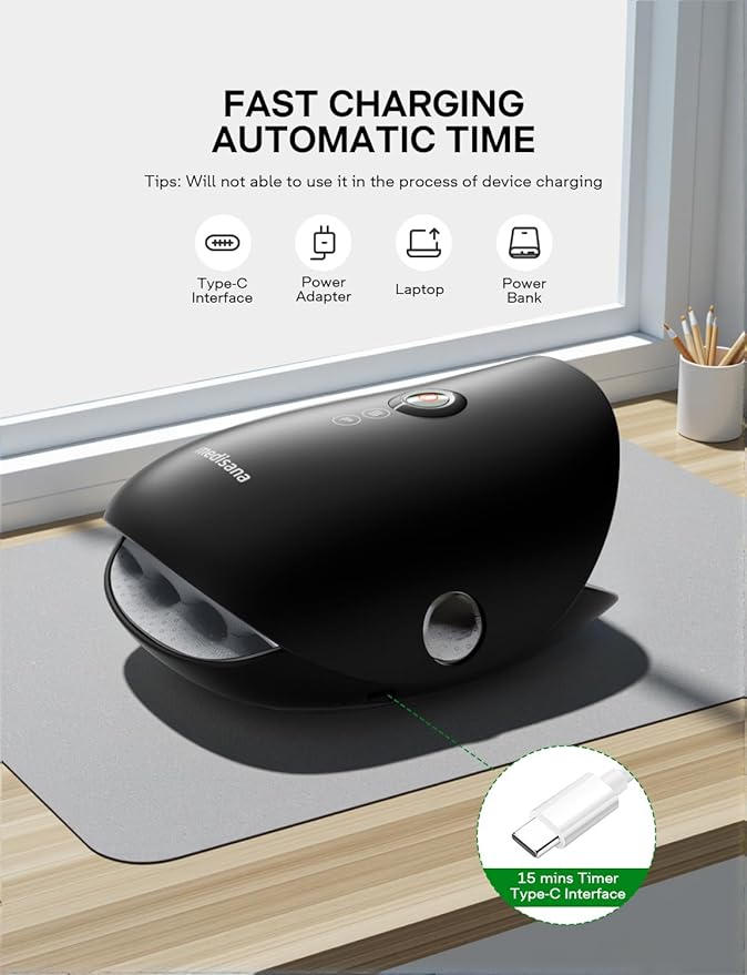 Medisana Hand Massager with Heat and Compression, Cordless Hand Massager for Arthritis and Carpal Tunnel Relief, Knuckle Stretching Massage,Birthday Gifts for Women or Men-White