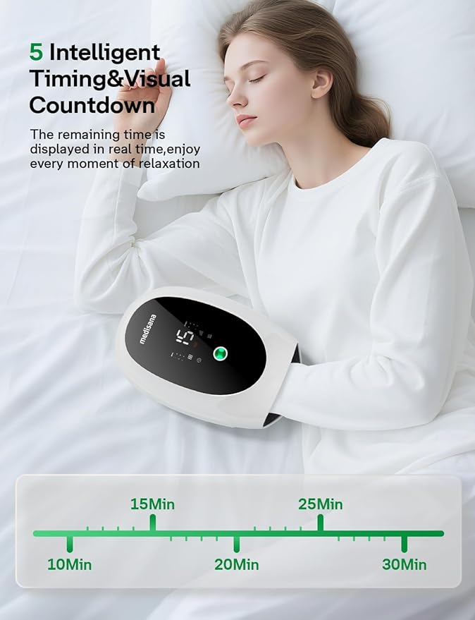 Hand Massager with Heat and Compression, Multi-Customize Massage Modes & Intensities, Memory Fuction, Wrist Plam Finger Massager for Arthritis and Carpal Tunnel Relief, Black