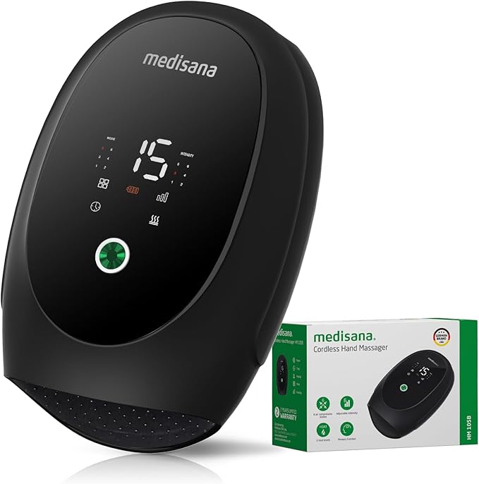 Hand Massager with Heat and Compression, Multi-Customize Massage Modes & Intensities, Memory Fuction, Wrist Plam Finger Massager for Arthritis and Carpal Tunnel Relief, Black