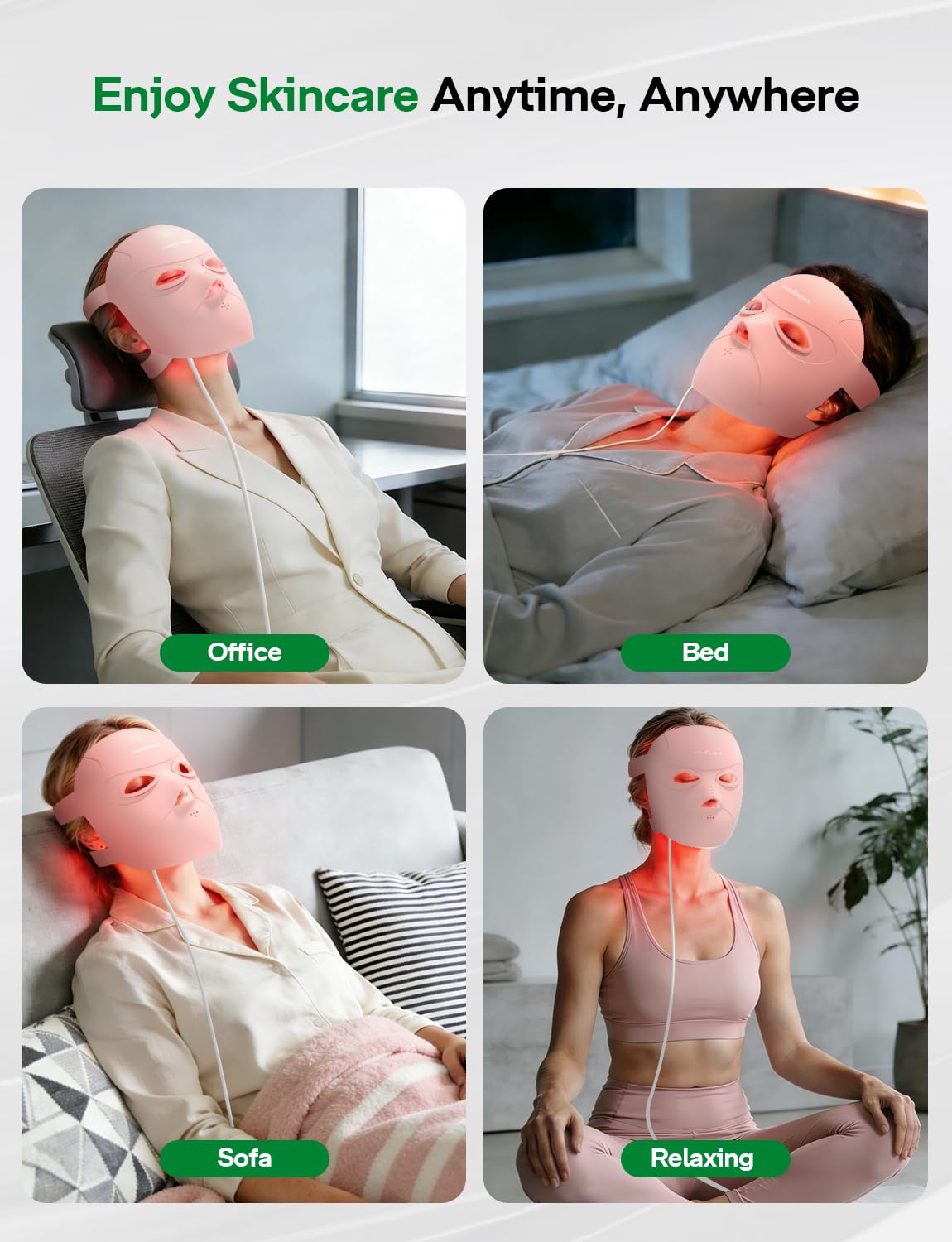 Medisana Red Light Therapy Face Mask with 3 Modes (850nm NIR) | LED Facial Mask for Anti-Aging, Acne & Skin Rejuvenation | Cordless 3D Fit, 336 LEDs, Rechargeable 5200mAh