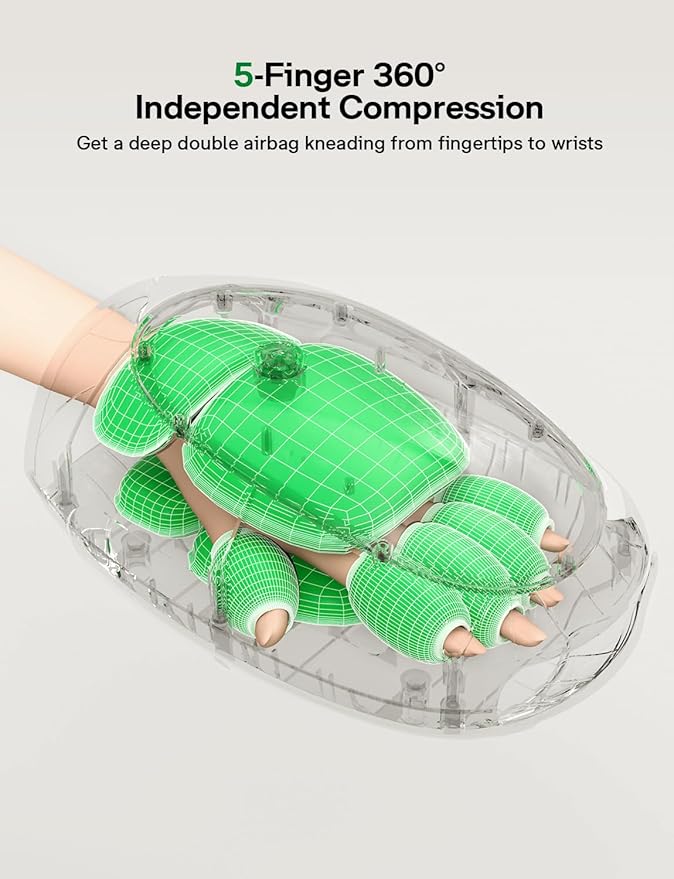 Hand Massager with Heat and Compression, Multi-Customize Massage Modes & Intensities, Memory Fuction, Wrist Plam Finger Massager for Arthritis and Carpal Tunnel Relief, Black