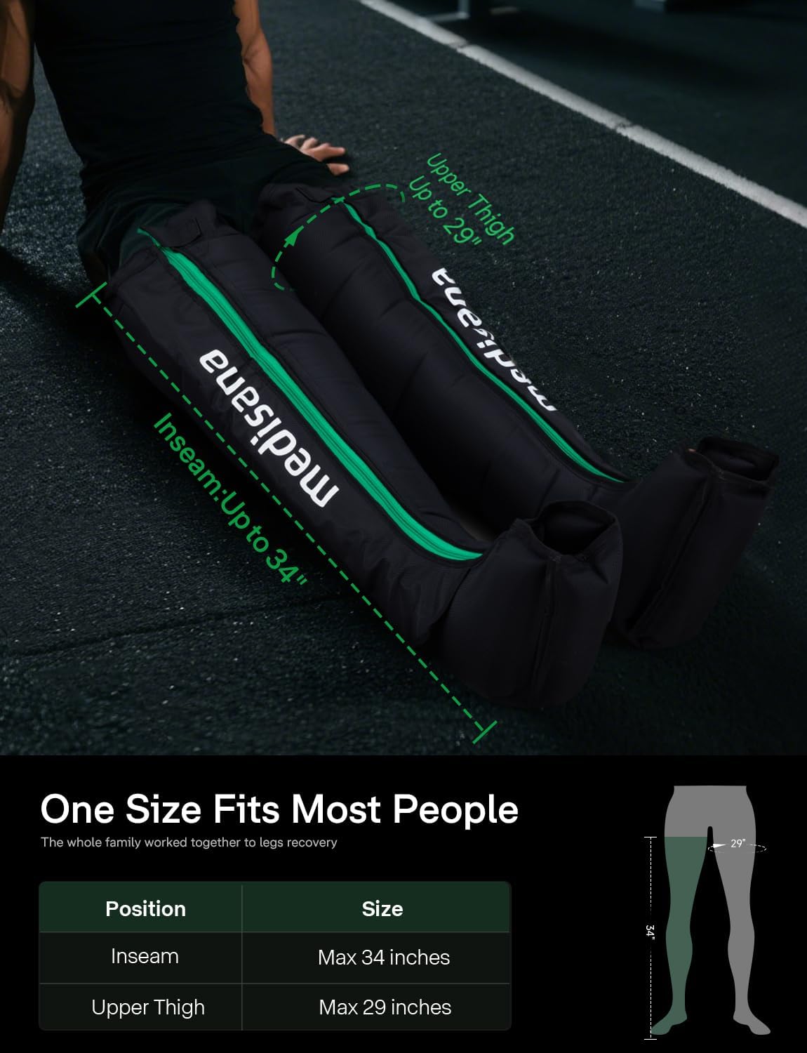 Leg Compression Massager, Cordless Air Pressure Boots with Multi-Customize Modes, Intensities & Timer, Rechargeable Leg Compression System for Circulation, Pain Relief, Recovery, etc