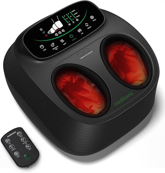 Medisana FM800 Shiatsu Foot Massager with Heat & Air Compression | Deep Kneading Foot Massager for Plantar Fasciitis, Neuropathy Relief | Fits up to Size 13