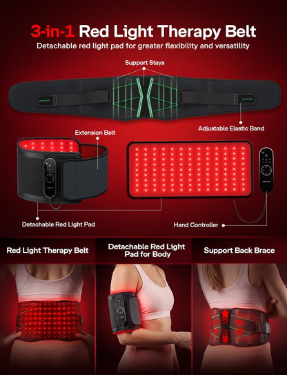 Medisana RL600 Red Light Therapy for Body, 351pcs LEDs (660nm+850nm) Back Pain