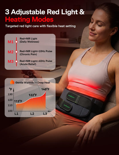 Medisana RL600 Red Light Therapy for Body, 351pcs LEDs (660nm+850nm) Back Pain