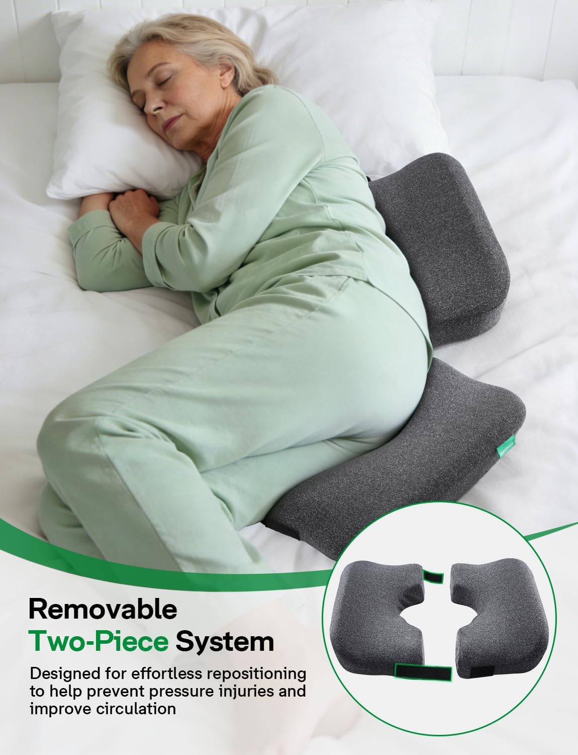 Medisana SC130 Memory Foam Bed Sore Cushion for Butt – T-Shaped Pressure Relief Seat Pillow for Sciatica, Coccyx & Hemorrhoid Pain Relief