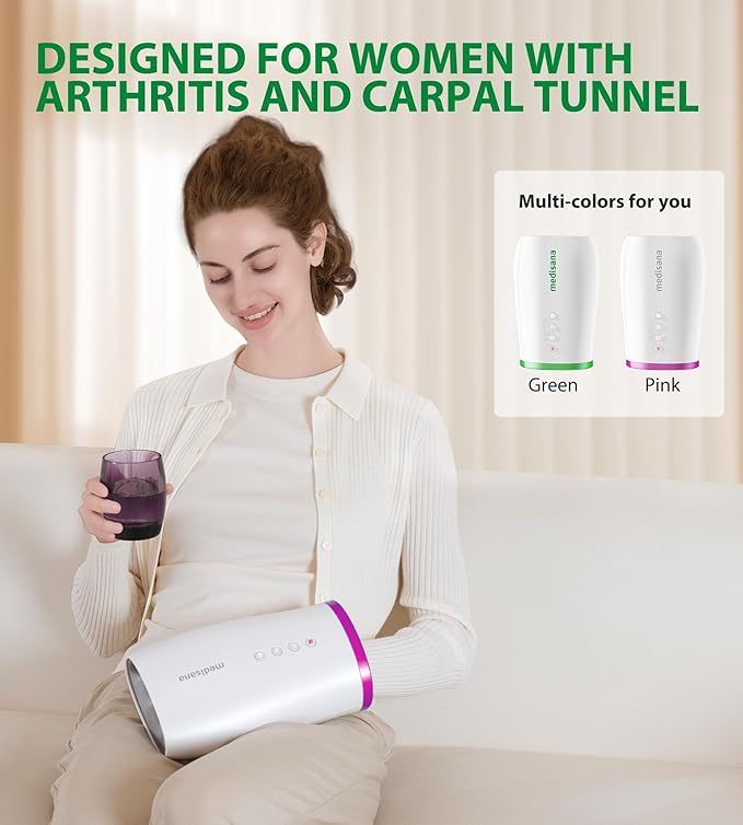 Hand Massager for Arthritis and Carpal Tunnel, Electric Hand Massager with Heat and Compression-Birthday Gifts & Personalized Gifts for Women Wife Mom Girlfriend Sister （HSA or FSA Eligible-Green