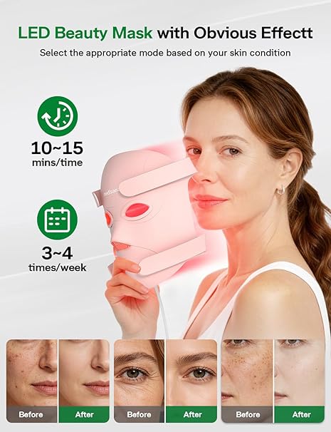 Medisana Red Light Therapy Face Mask with 3 Modes (850nm NIR) | LED Facial Mask for Anti-Aging, Acne & Skin Rejuvenation | Cordless 3D Fit, 336 LEDs, Rechargeable 5200mAh