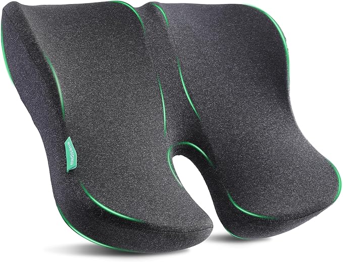 Seat Cushion, SC 150G Seat Cushions for Office Chairs, Car Seat, Wheelchair - Sciatica & Tailbone & Coccyx Pain Relief Pillow for Driver Sedentary People（Size:19.6 * 16.6 * 3.7 in-Grey）