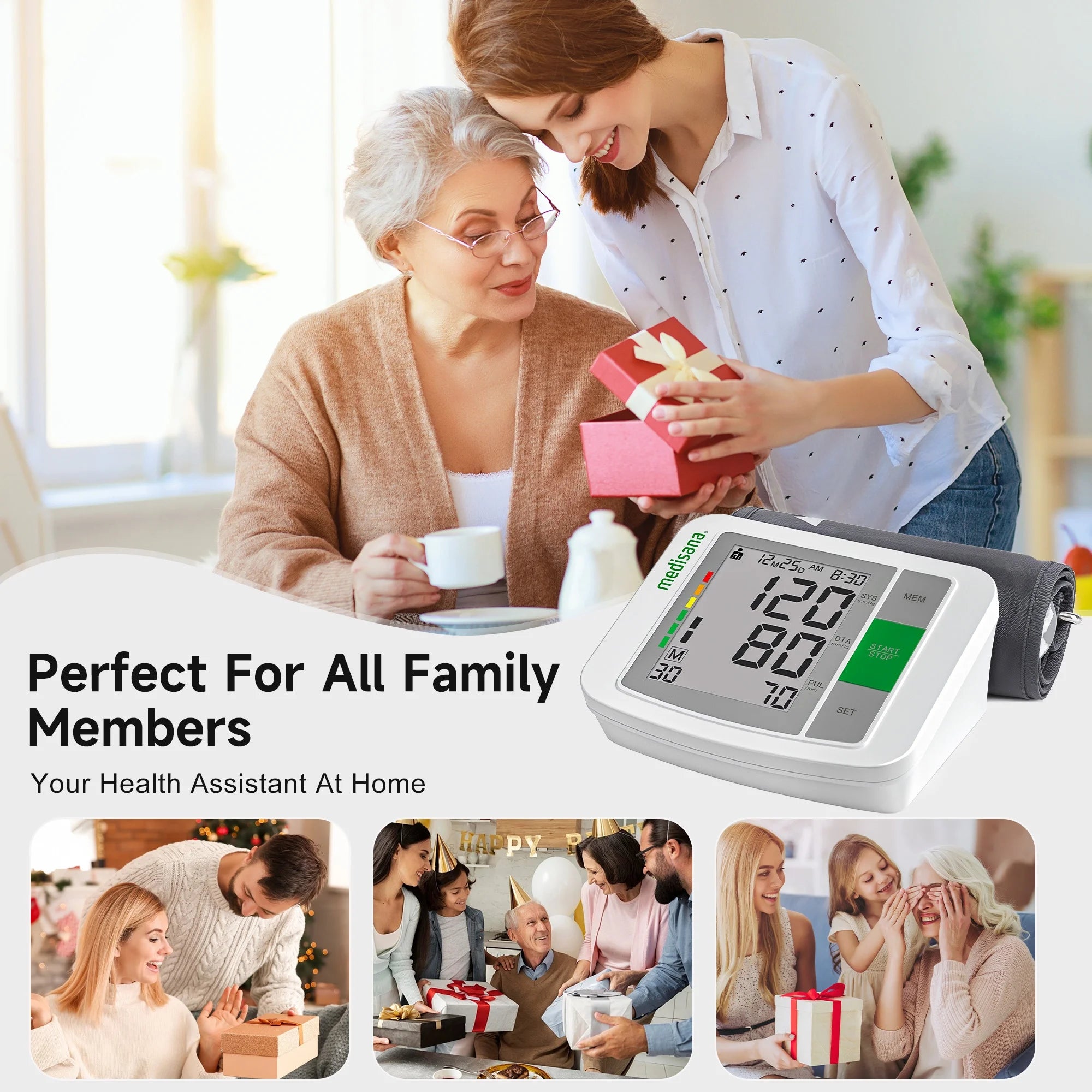 Medisana BU510 Upper Arm Blood Pressure Monitor for Home Use | Medisana Accurate Digital BP Machine with Large Display & 2 Users